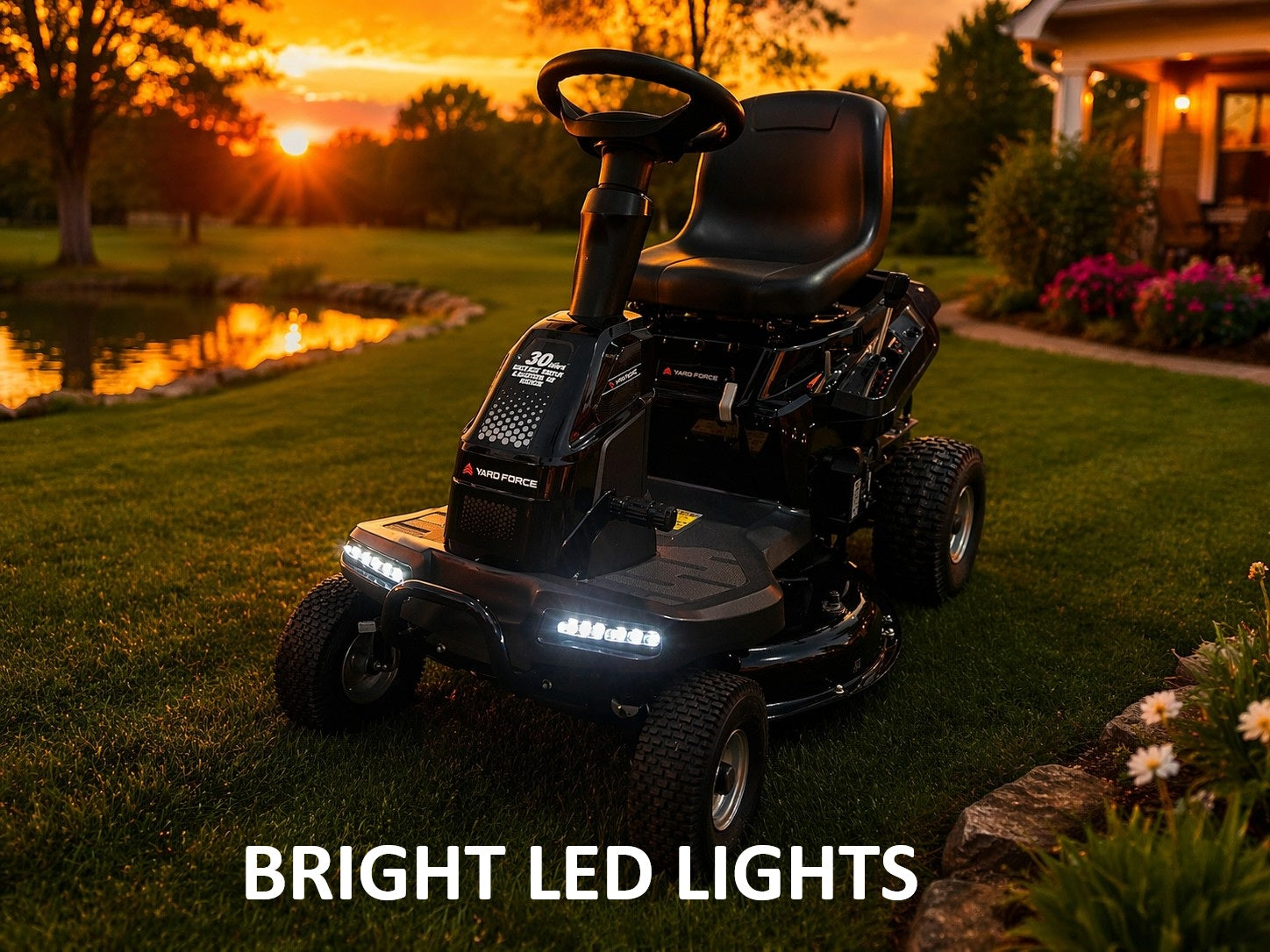 Yard Force 30-in 352cc Single-Blade Gas Riding Lawn Mower with Electric Start