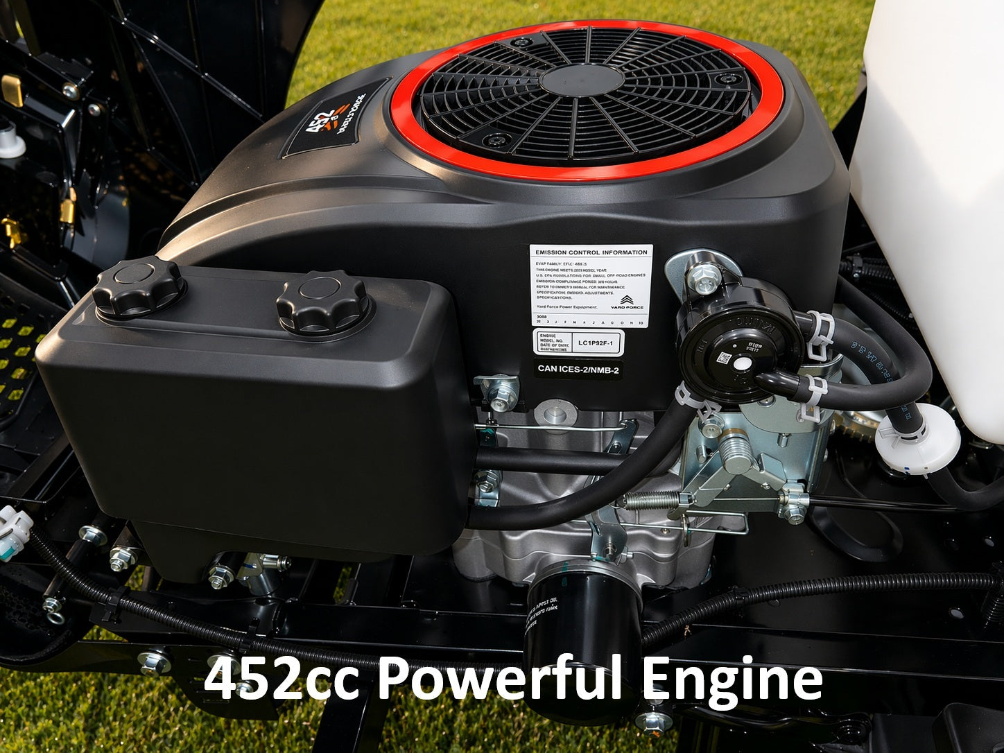 Yard Force 42-in 452cc Double-Blade Gas Lawn Tractor with Hydrostatic Transmission