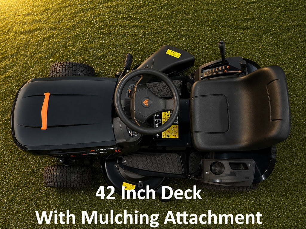 Yard Force 42-in 452cc Double-Blade Gas Lawn Tractor with Hydrostatic Transmission
