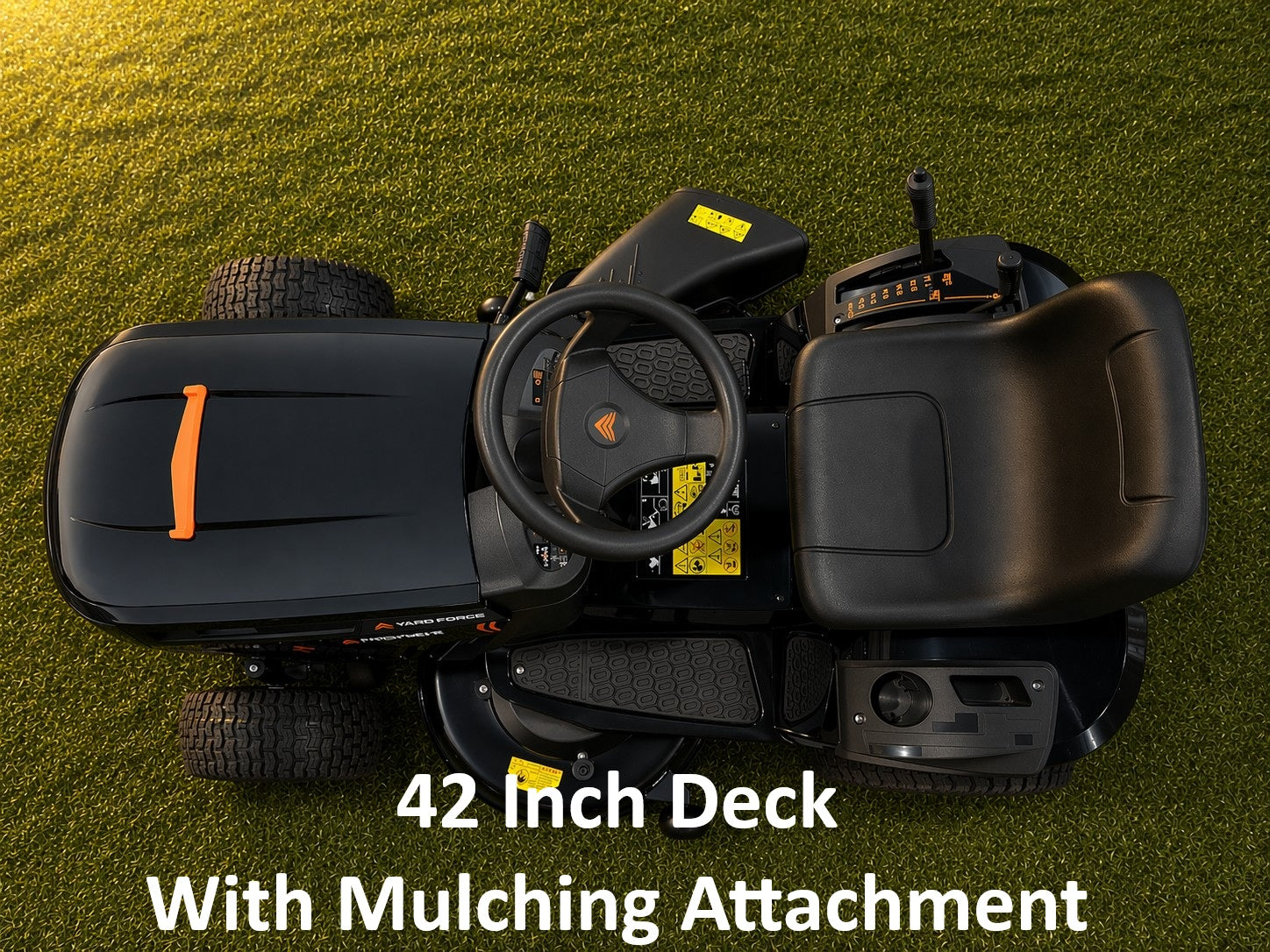 Yard Force 42-in 452cc Double-Blade Gas Lawn Tractor with Hydrostatic Transmission