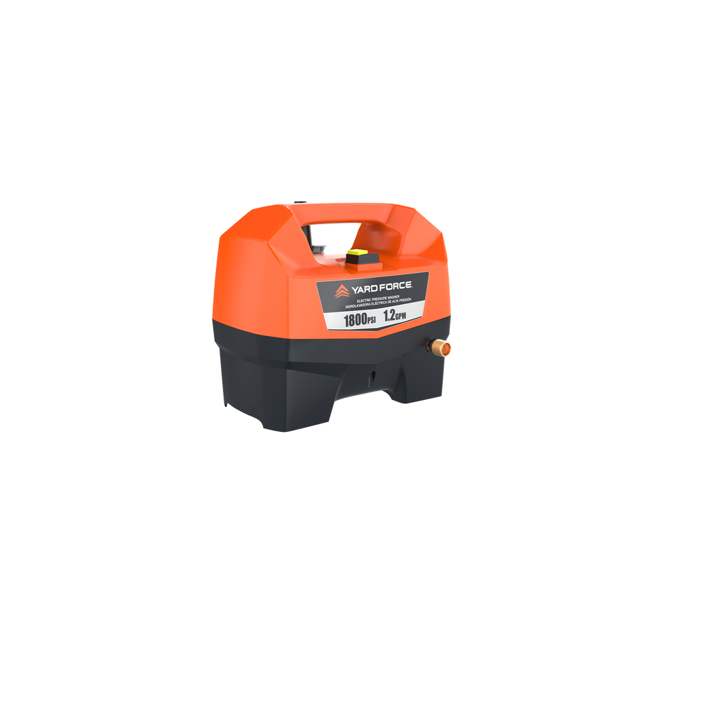 Nettoyeur haute pression électrique Yard Force YF1800, 1800 PSI 1,2 GPM, 13 A, avec canon à mousse, buses 15° et turbo, tuyau de 6 m