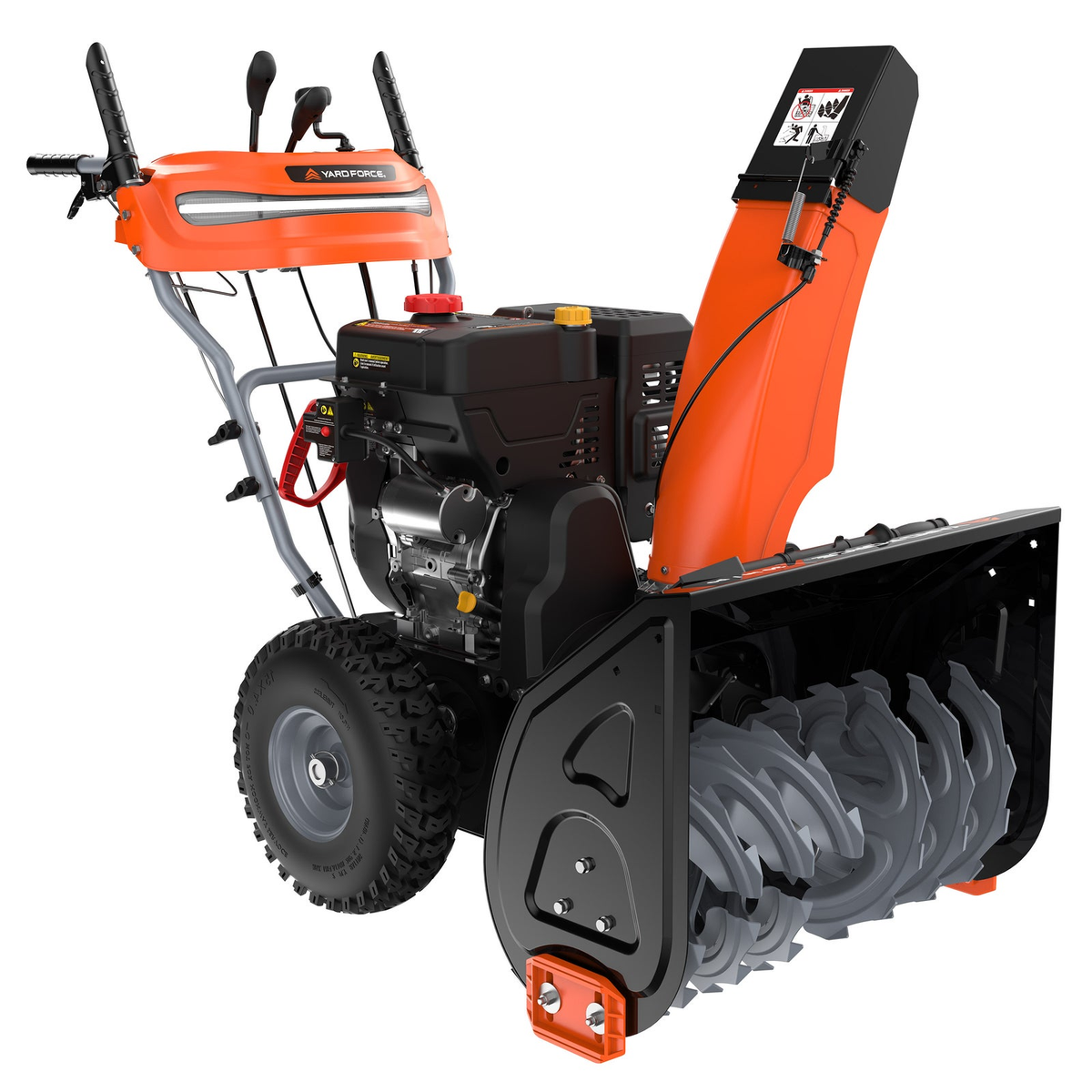 Yard Force YF30STGP 30-inch two-stage gas snow blower, front three-quarter view